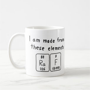 Raf periodic table name mug