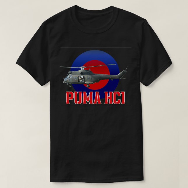 RAF Puma Helicopter in RAF roundel T-Shirt (Design Front)
