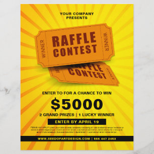 Raffle Ticket Contest Giveaway Flyer Template