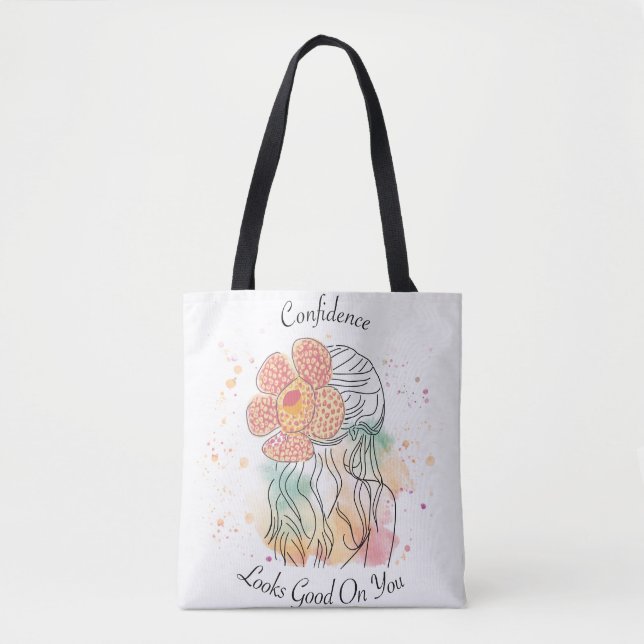 Rafflesia art line watercolour illustration Tote Bag (Front)