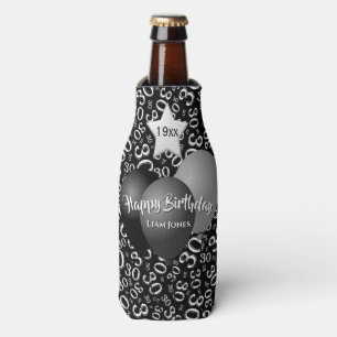 Rafraichisseur De Bouteilles 30th Birthday Party Numéro Motif noir et blanc