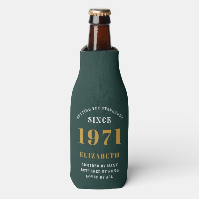Rafraichisseur De Bouteilles 50e anniversaire 1971 Gold vert pour sa personnali (Bottle Devant)