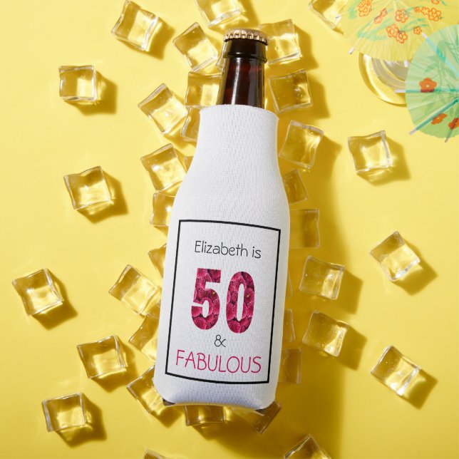 Rafraichisseur De Bouteilles 50e anniversaire Cinquante et fabuleux rose floral (Été in situ)