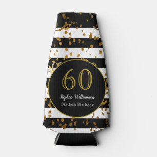 Rafraichisseur De Bouteilles 60e fête d'anniversaire Black White and Gold Part