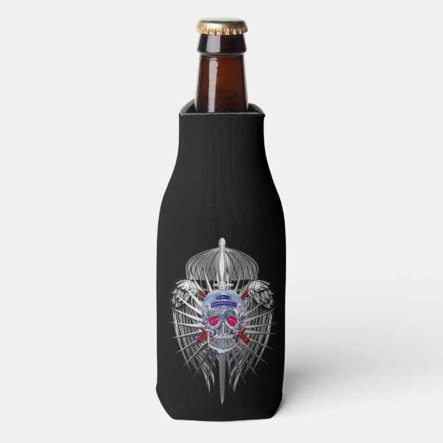 Rafraichisseur De Bouteilles 82e ailes métalliques du crâne d'argent étonnant a (Bottle Devant)