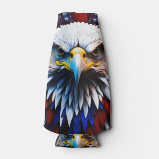 Rafraichisseur De Bouteilles Aigles fractales patriotiques Tee