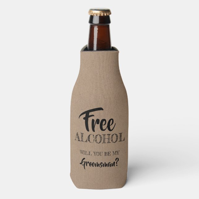 Rafraichisseur De Bouteilles Alcool gratuit - Amusant Groomsman Proposition (Bottle Devant)