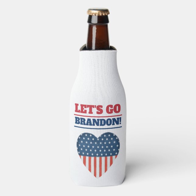 Rafraichisseur De Bouteilles Allons voir Brandon Heart American Flag (Bottle Devant)