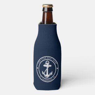 Rafraichisseur De Bouteilles Ancre Naútica Nom du Bateau Bleu Marine Personnali