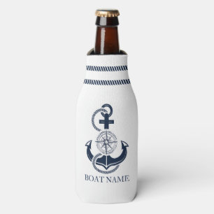 Rafraichisseur De Bouteilles Ancre Nautical Blue Boat Name