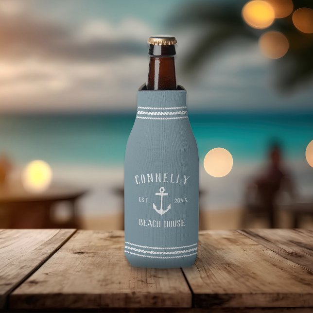 Rafraichisseur De Bouteilles Ancre rustique bleu ardoise Maison de plage person (Créateur téléchargé)