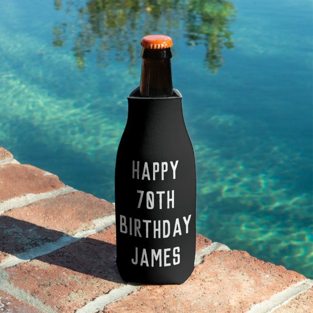 Rafraichisseur De Bouteilles Anniversaire Golfer 70e Elégant Black Papa élégant (Piscine in situ)