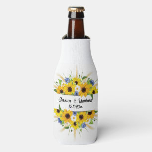 Rafraichisseur De Bouteilles Aquarelle jaune tournesol floral nature Mariages
