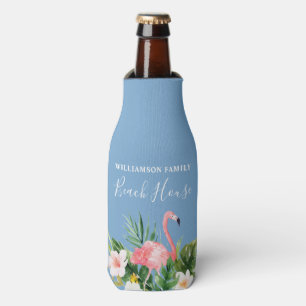 Rafraichisseur De Bouteilles Aquarelle Tropical Floral Family Beach House Bleu