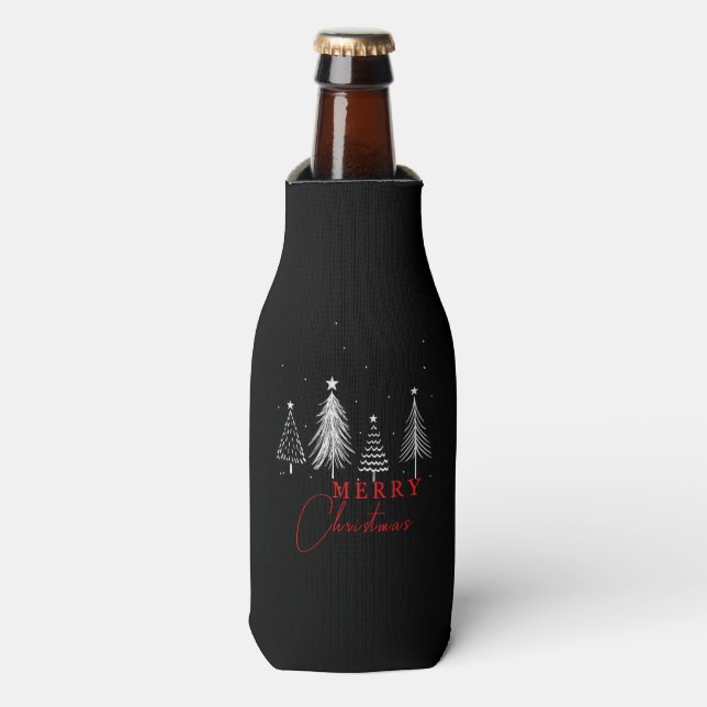 Rafraichisseur De Bouteilles Arbre de pin de Noël simple et élégant | Noir (Bottle Devant)
