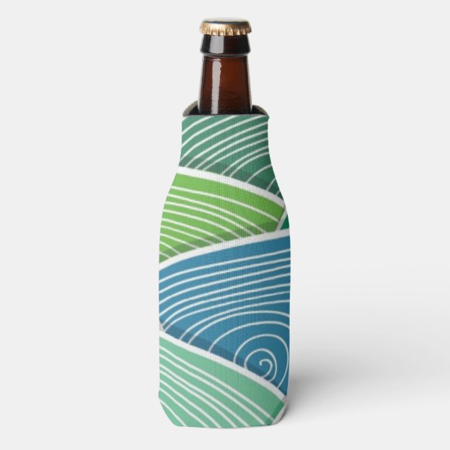 Rafraichisseur De Bouteilles Arrière - plan des vagues abstraites courbées (Bottle Devant)