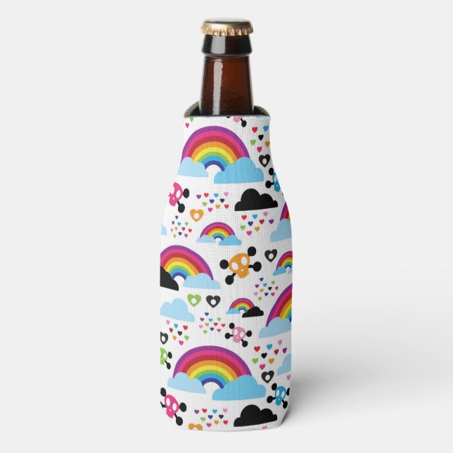 Rafraichisseur De Bouteilles Arrière - plan du crâne arc-en-ciel emo adolescent (Bottle Devant)