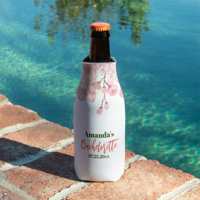 Rafraichisseur De Bouteilles Bachelorette personnalisée Fleur de cerisier blanc (Piscine in situ)