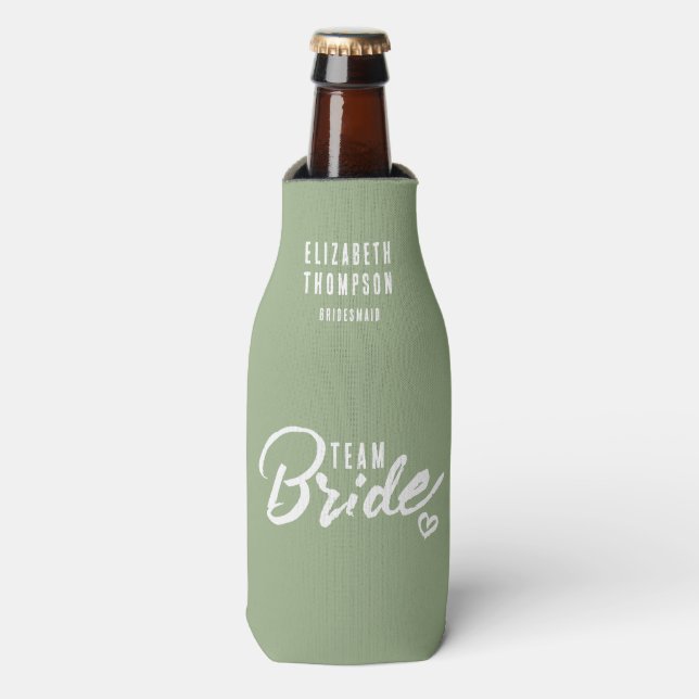 Rafraichisseur De Bouteilles Bachelorette Personnalisée Sage Bière verte (Bottle Devant)