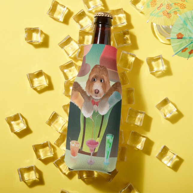 Rafraichisseur De Bouteilles Bartending Dog in Retro Bar (Été in situ)