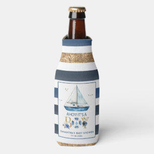 Rafraichisseur De Bouteilles Bateau bleu nautique Ahoy C'est un Baby shower gar