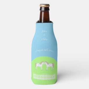 Rafraichisseur De Bouteilles Beau Cheval Mariage Blanc Personnalisé