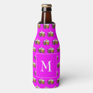 Rafraichisseur De Bouteilles Bière Monogramme rose Fille