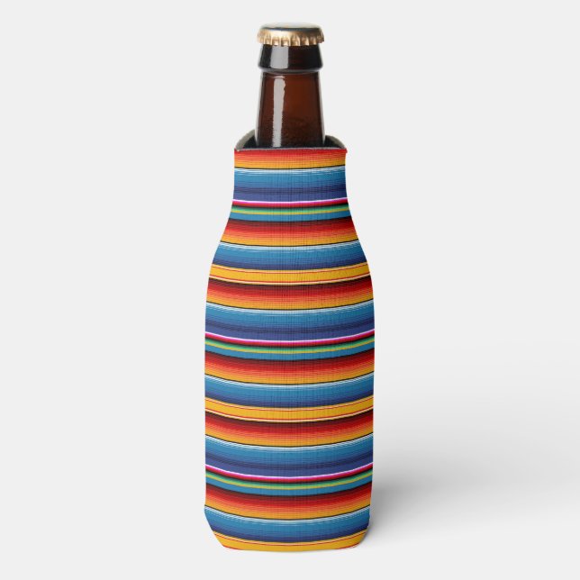 Rafraichisseur De Bouteilles Blue Gold Red Sarape mexicaine (Bottle Devant)
