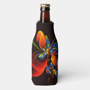 Rafraichisseur De Bouteilles Blue Orange Floral Moderne Art Abstrait Motif #03