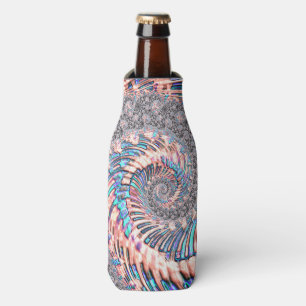 Rafraichisseur De Bouteilles Boho Pastel rose et bleu spirale Abstraite fractal