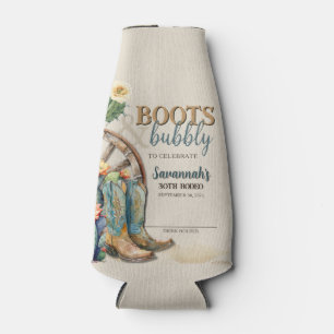 Rafraichisseur De Bouteilles Boots et Bubbly Country Cowgirl Western Anniversai