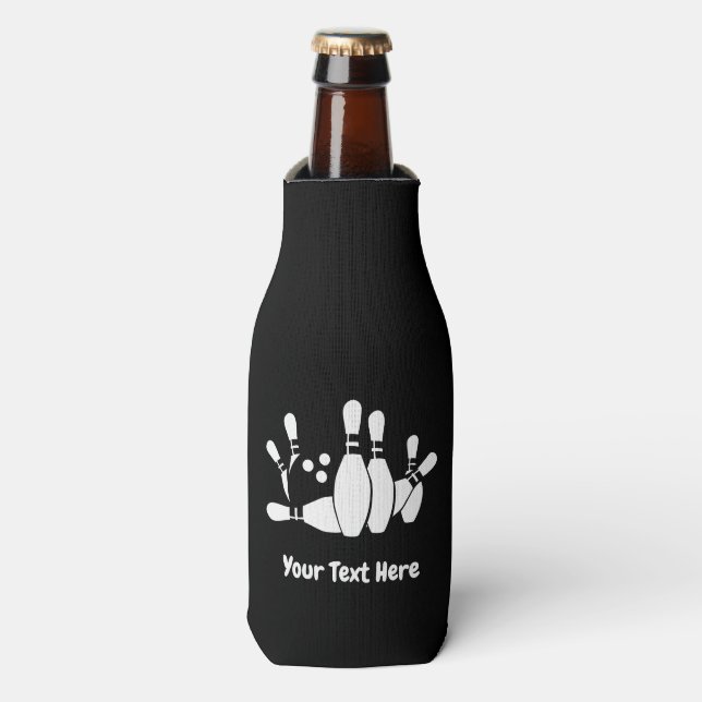 Rafraichisseur De Bouteilles Bowler Bowler Pins de balle personnalisée (Bottle Devant)