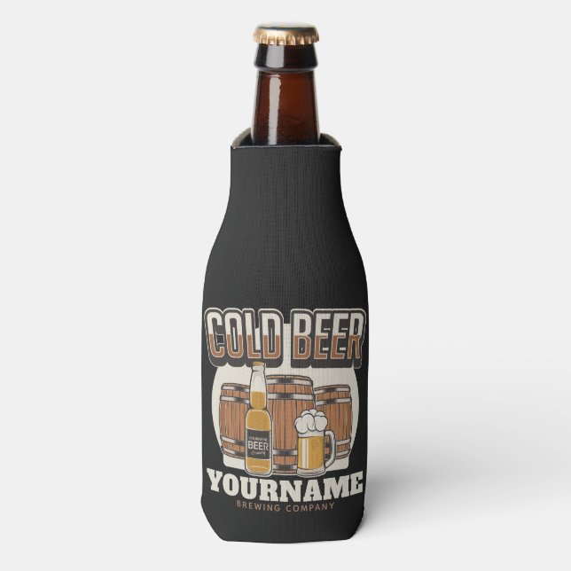 Rafraichisseur De Bouteilles Brasserie en chêne froid personnalisée Brasserie e (Bottle Devant)