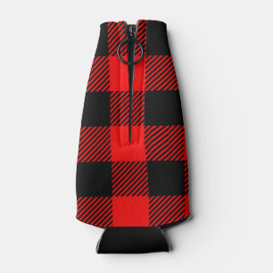 Rafraichisseur De Bouteilles Buffalo Check Rouge et Noir Lumberjack Plaid Decor