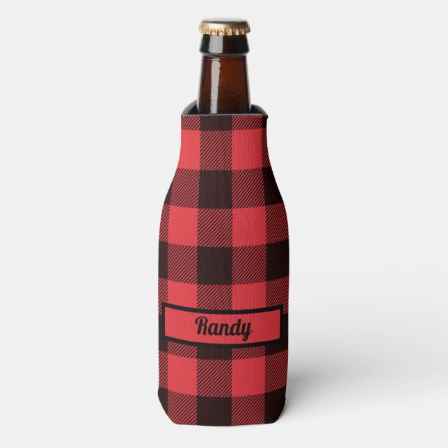 Rafraichisseur De Bouteilles Buffle noir rouge plaqué personnalisé (Bottle Devant)
