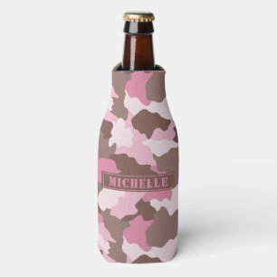 Rafraichisseur De Bouteilles Camo Girly Camouflage rose Nom du monogramme