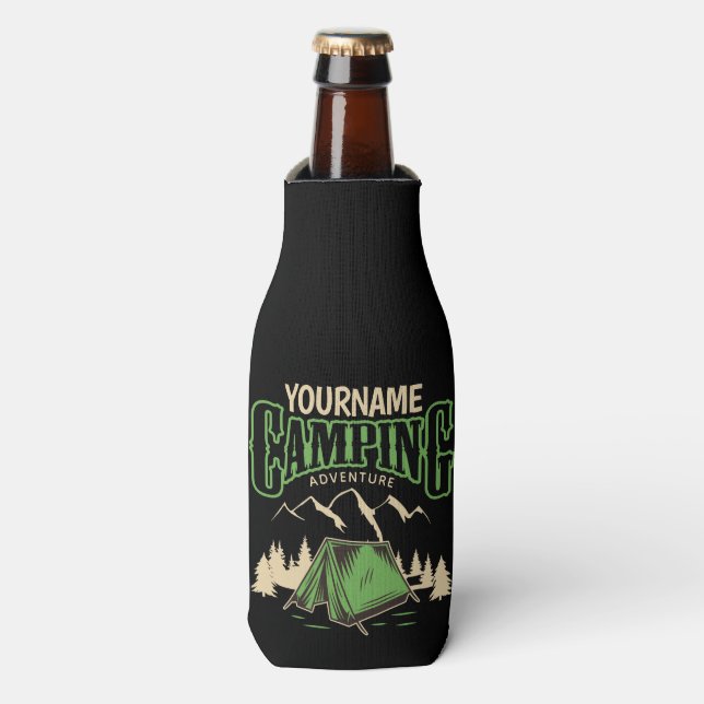 Rafraichisseur De Bouteilles Camping personnalisé Camping familial Voyage avent (Bottle Devant)