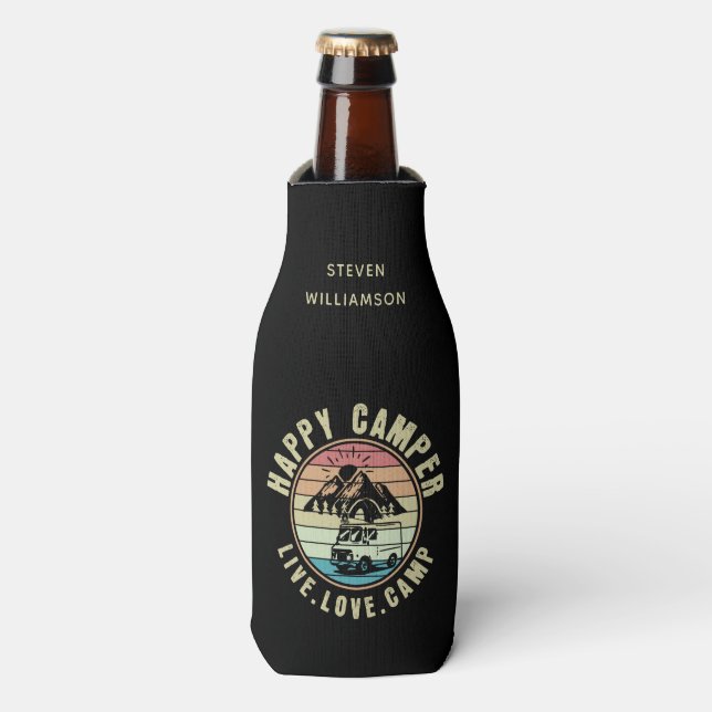 Rafraichisseur De Bouteilles Camping Personnalisé - Live. Amour. Camp extérieur (Bottle Devant)