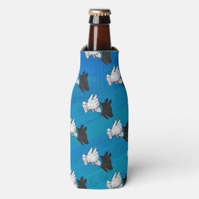 Rafraichisseur De Bouteilles Chien d'ombre sur bleu (Bottle Devant)