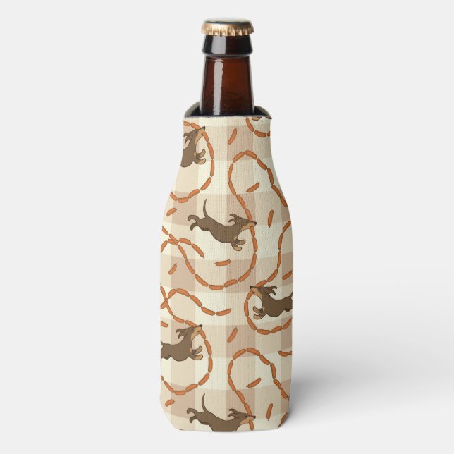 Rafraichisseur De Bouteilles chiens chanceux avec saucisses arrière - plan (Bottle Devant)
