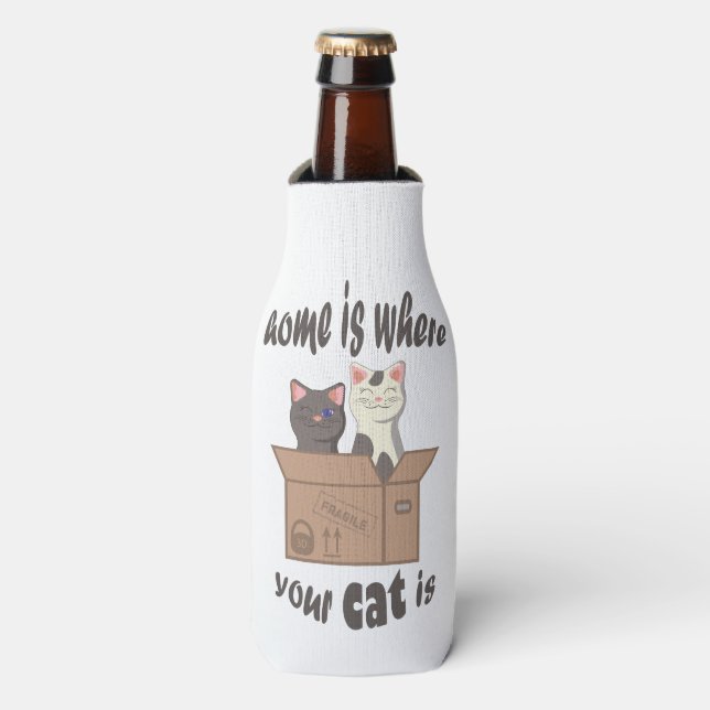 Rafraichisseur De Bouteilles Citation drôle Accueil est où est votre chat (Bottle Devant)