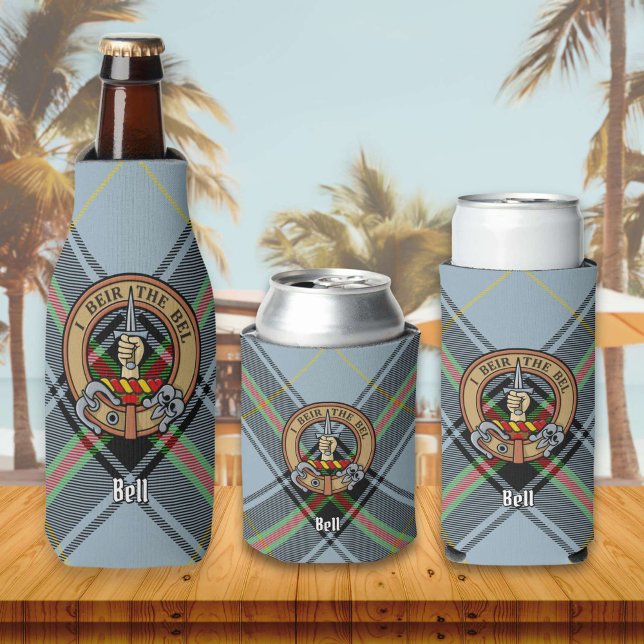 Rafraichisseur De Bouteilles Clan Bell Crest sur Tartan (Créateur téléchargé)