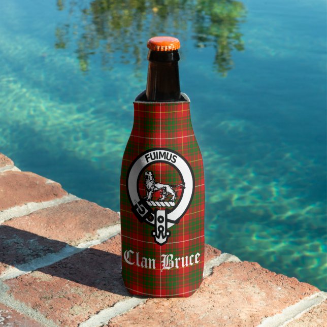 Rafraichisseur De Bouteilles Clan Bruce Crest Badge & Tartan (Piscine in situ)