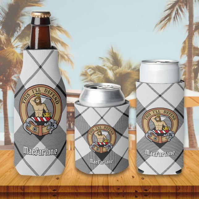 Rafraichisseur De Bouteilles Clan MacFarlane Crest sur tarte noir et blanc (Créateur téléchargé)
