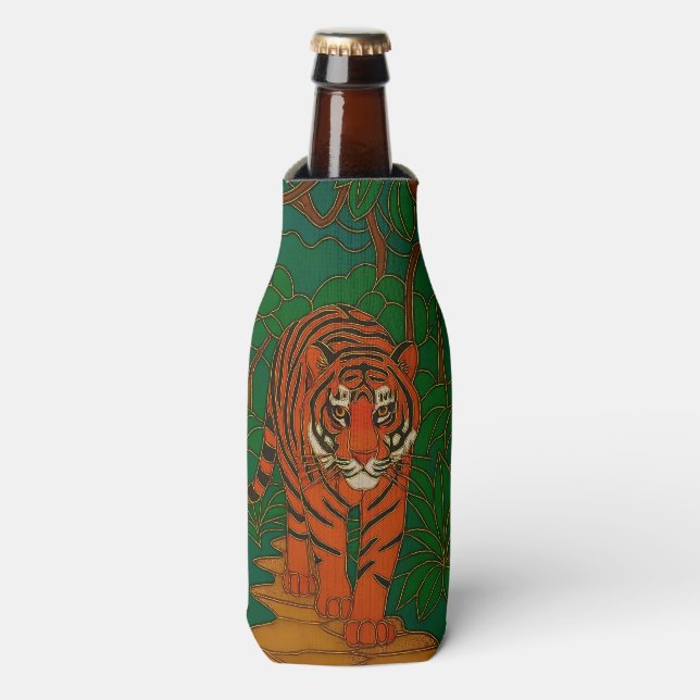 Rafraichisseur De Bouteilles Cloisonne Art Tiger on the Jungle Path (Bottle Devant)