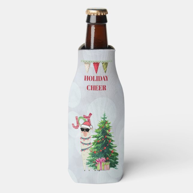 Rafraichisseur De Bouteilles Cool Christmas Llama | Joy Typography (Bottle Devant)