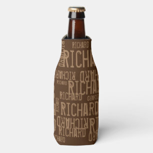 Rafraichisseur De Bouteilles Cool & moderne brun nommé bouteille de typographie