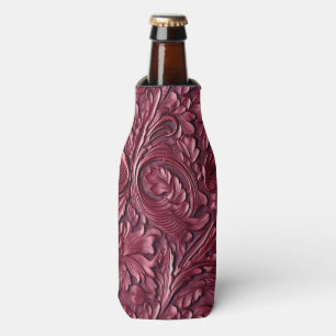 Rafraichisseur De Bouteilles Cuir burgundy sculpté vintage