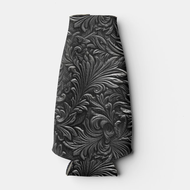 Rafraichisseur De Bouteilles Cuir noir vintage (Devant)