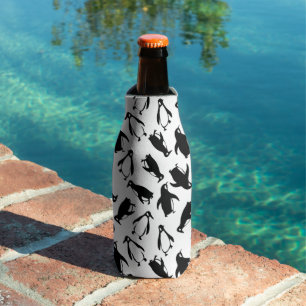 Rafraichisseur De Bouteilles Cute noir blanc pingouin motif blanc arrière - pla